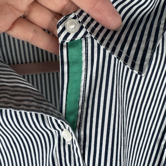 Rafaella Weekend Button Top Black White Stripes Woman XL Long Sleeves Collared - Picture 6 of 7